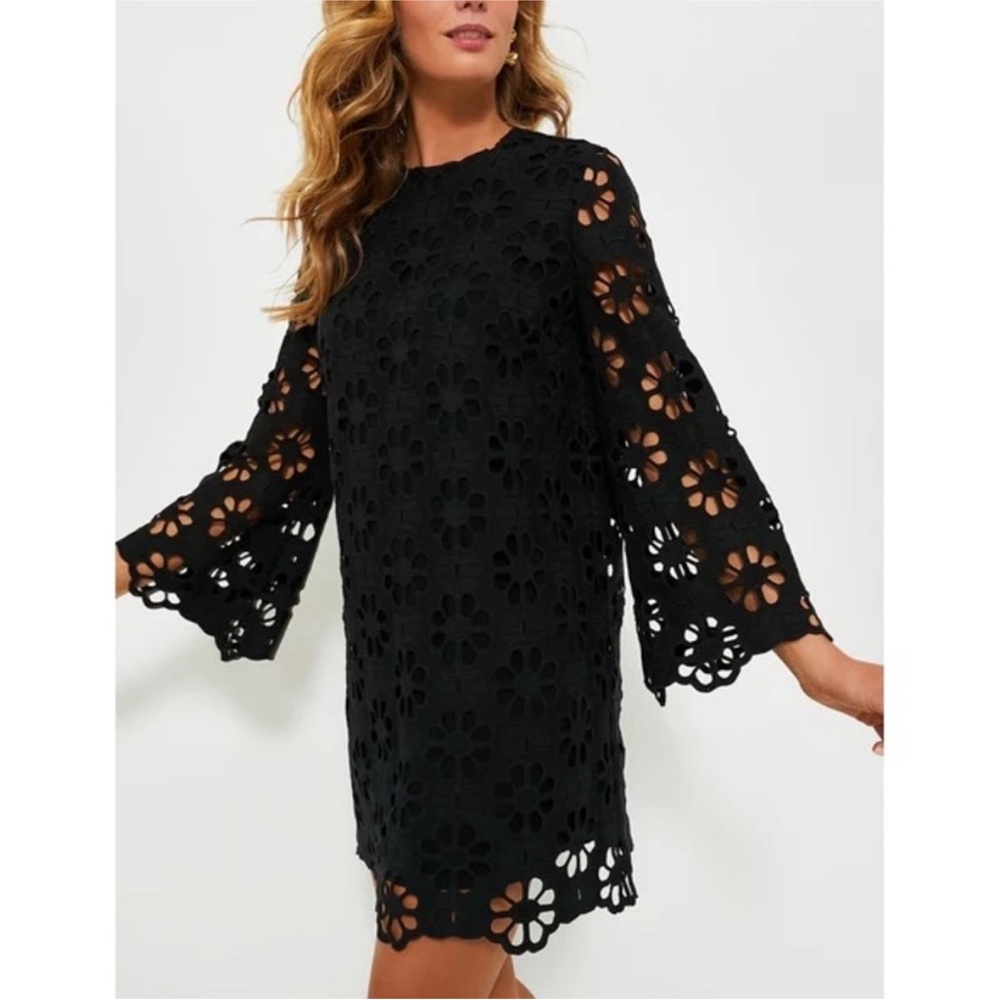 Tuckernuck noir eyelet Hutton mini dress